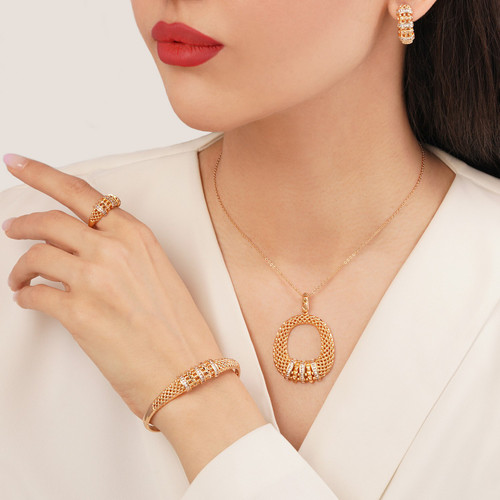 سرویس زنانه ٰژوپینگ نگین دار طلایی