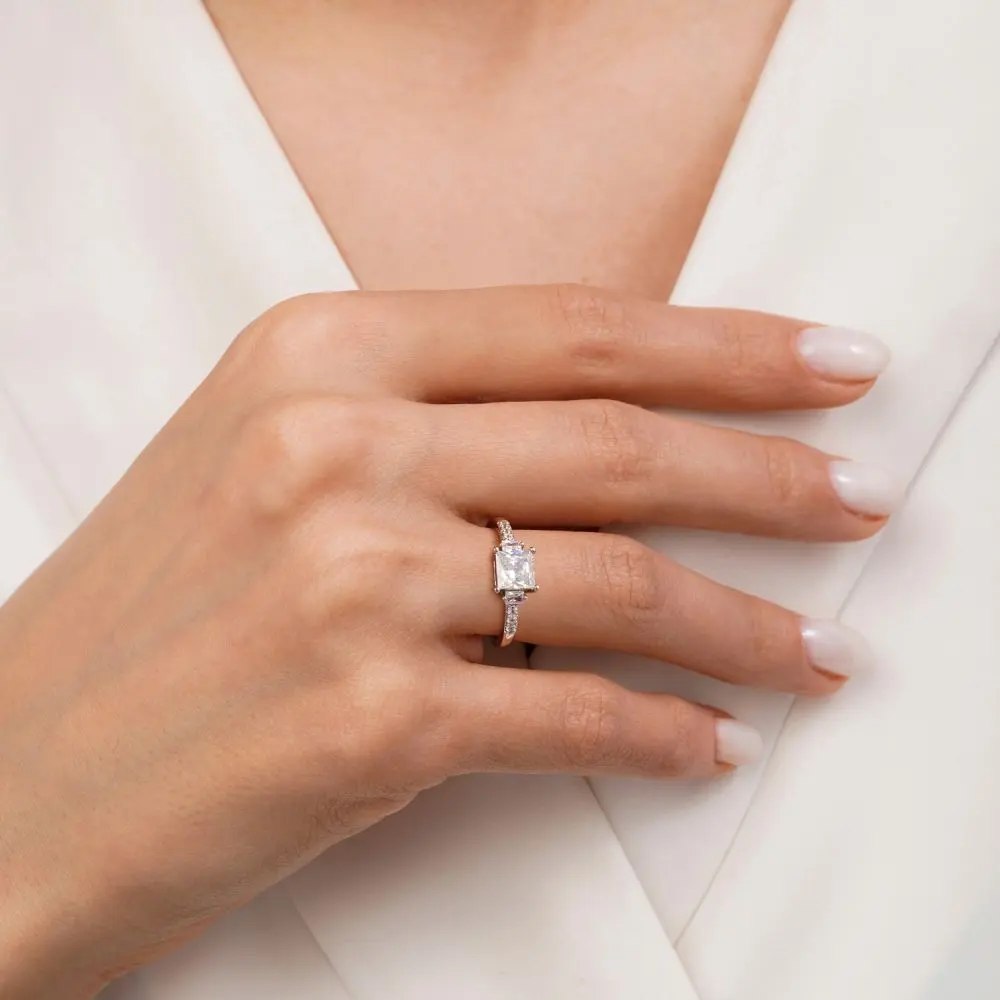انگشتر ژوپینگ نکین دار نقره ای