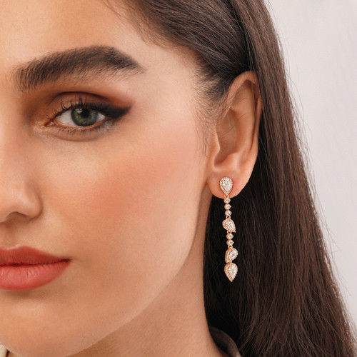 گوشواره ژوپینگ طلایی نگین دار