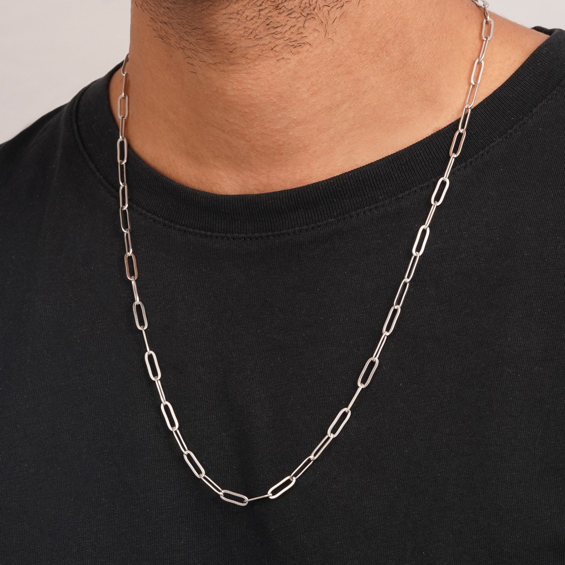 زنجیر استیل 304 حلقه ای نقره ای 60سانت