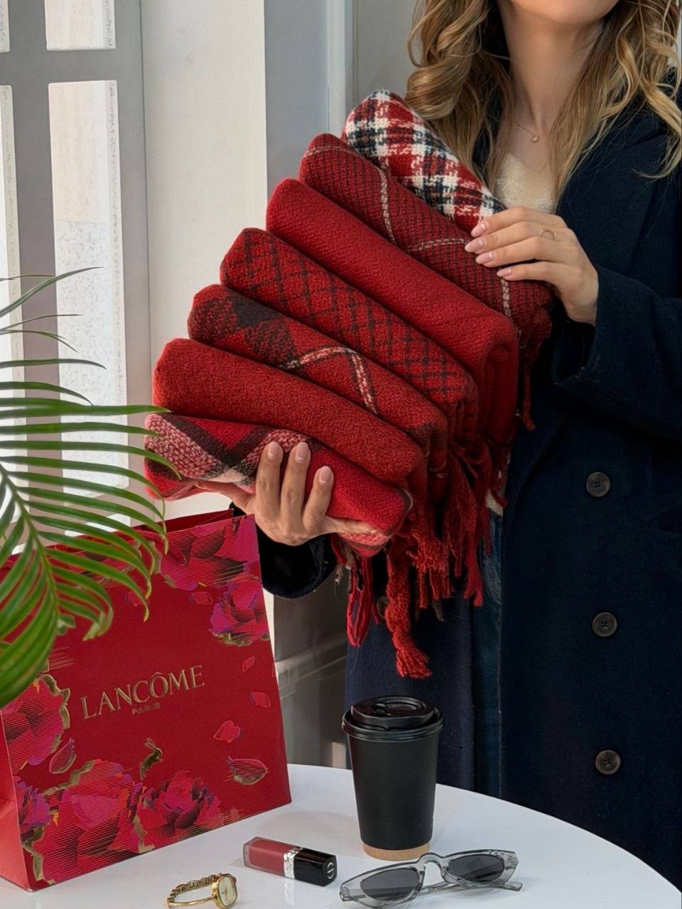 شال پاییزه زرشکی وارداتی